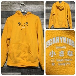 Scary Kids Hoodie Men’s S Yellow Orange Pullover Fleece Independent Trading